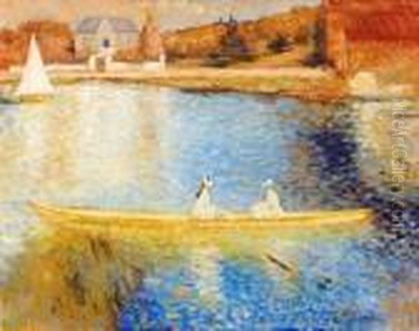 Rowing On The River Seine Oil Painting by Berthe Morisot