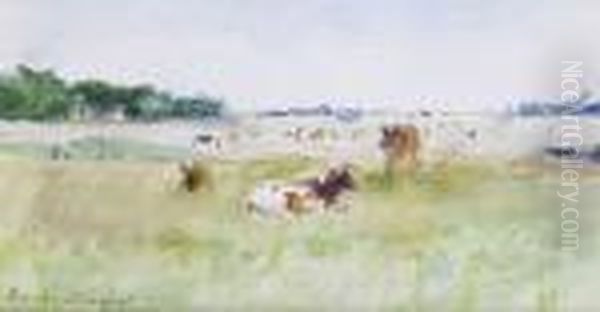 Vaches Dans Leur Pturage Oil Painting by Berthe Morisot