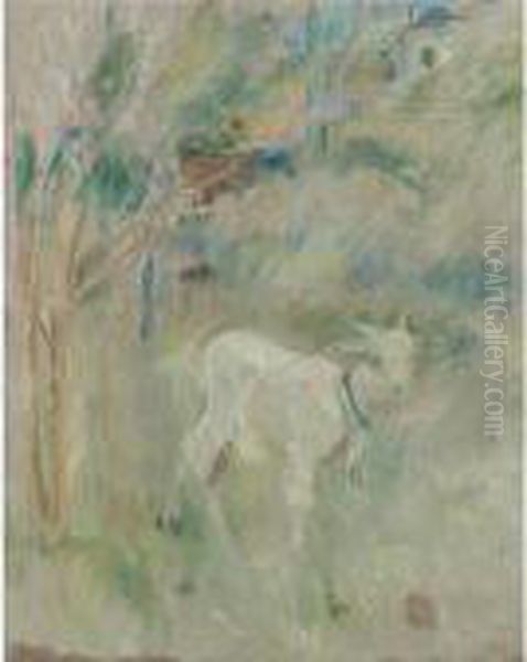 La Chevre Colette Oil Painting by Berthe Morisot