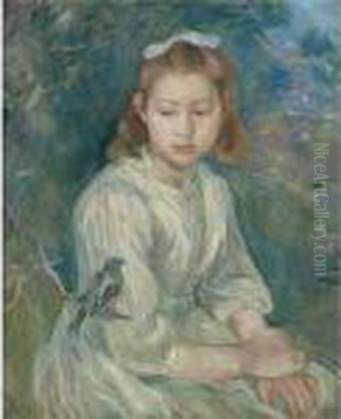 Petite Fille A L'oiseau Oil Painting by Berthe Morisot