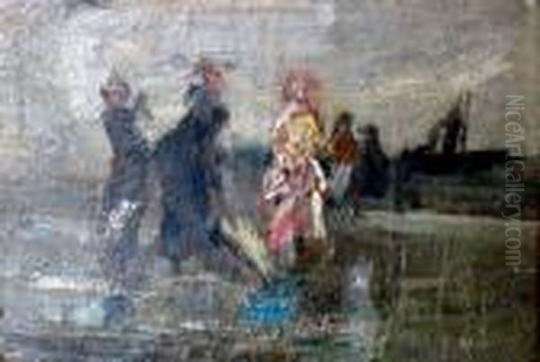 Figures On The Shore Oil Painting by Berthe Morisot