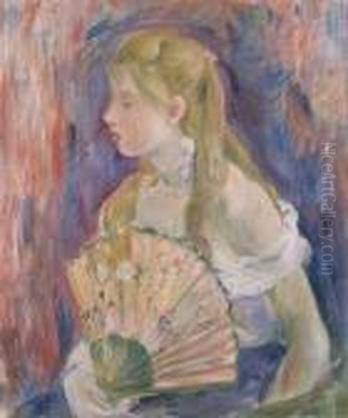 Jeune Fille A L'eventail Oil Painting by Berthe Morisot