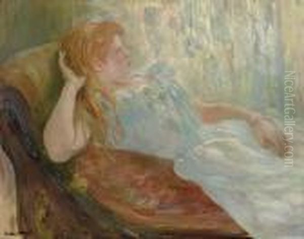 Jeune Fille Etendue Oil Painting by Berthe Morisot