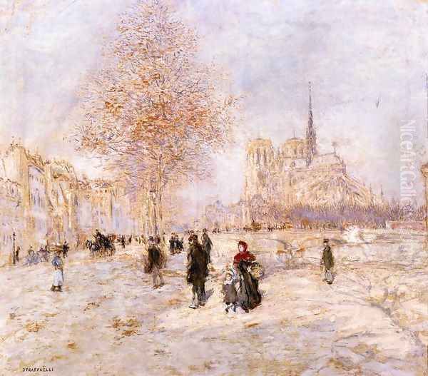 Notre Dame De Paris Oil Painting by Jean-Francois Raffaelli