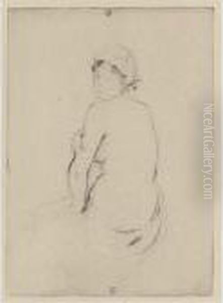 A Collection Of Seven Drypoints Oil Painting by Berthe Morisot