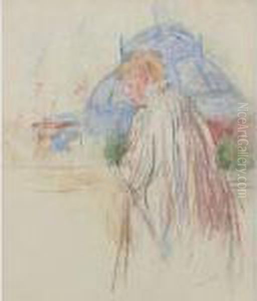 Au Palais D'exposition Oil Painting by Berthe Morisot