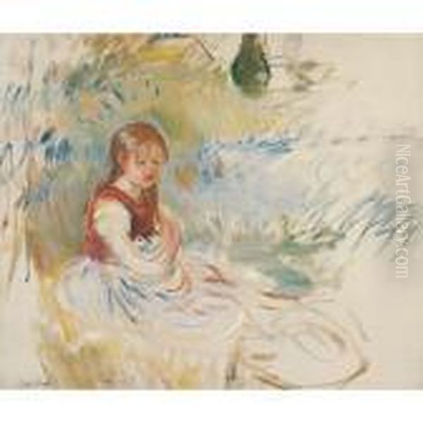 Petite Fille Assise Dans L'herbe Oil Painting by Berthe Morisot