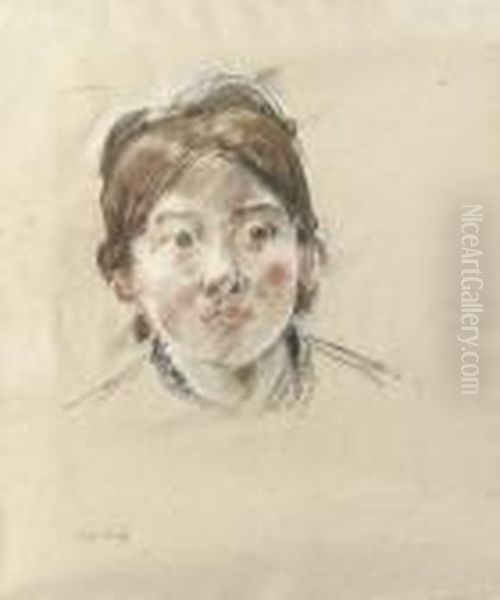 Portrait De Mlle Labillois Oil Painting by Berthe Morisot