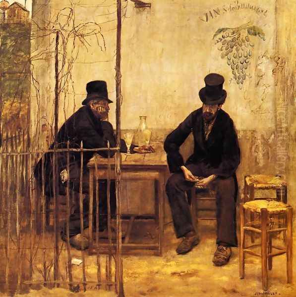 The Absinthe Drinkers Oil Painting by Jean-Francois Raffaelli