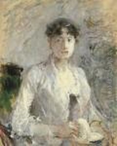 Jeune Femme En Mauve Oil Painting by Berthe Morisot