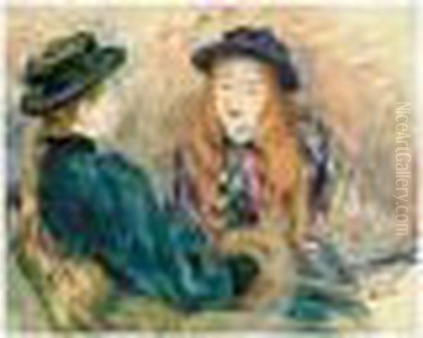 Conversation Oil Painting by Berthe Morisot