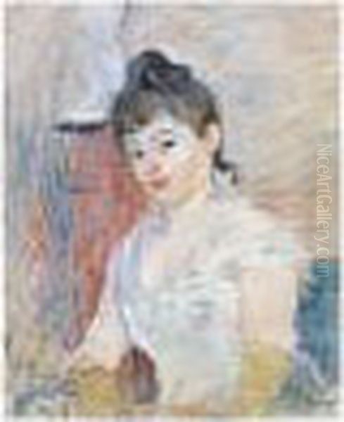 Jeune Fille En Blanc Oil Painting by Berthe Morisot