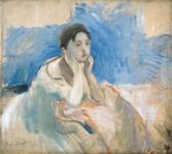 Jeune Fille Accoude Oil Painting by Berthe Morisot