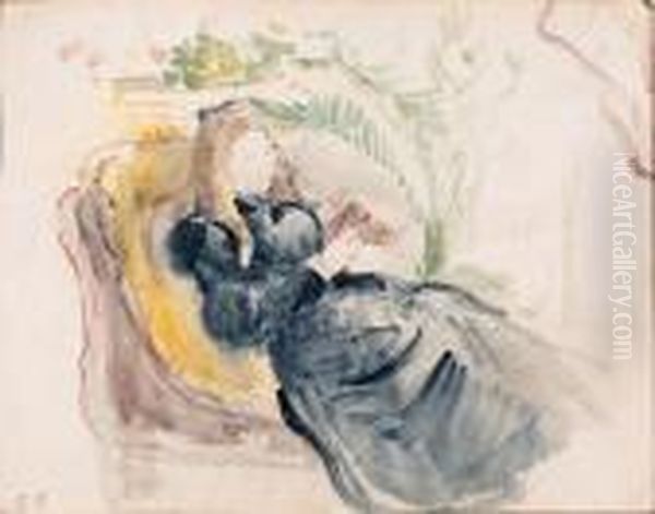 Julie Manet, La Lecture Sur Chaise Longue Oil Painting by Berthe Morisot