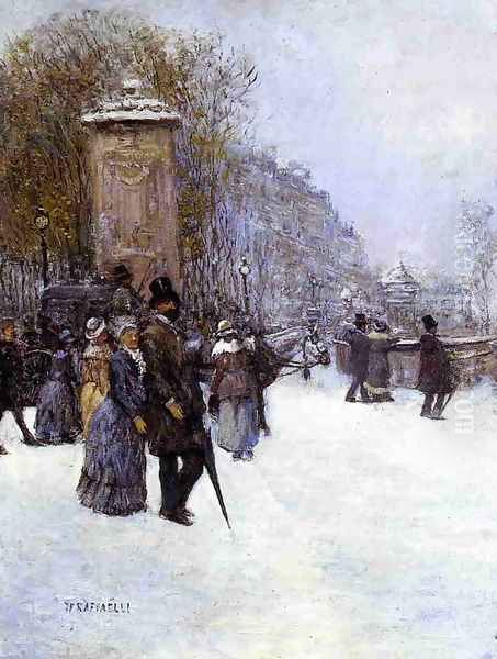 Paris Promenade Oil Painting by Jean-Francois Raffaelli