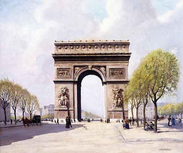 The Arc De Triomphe Oil Painting by Jean-Francois Raffaelli