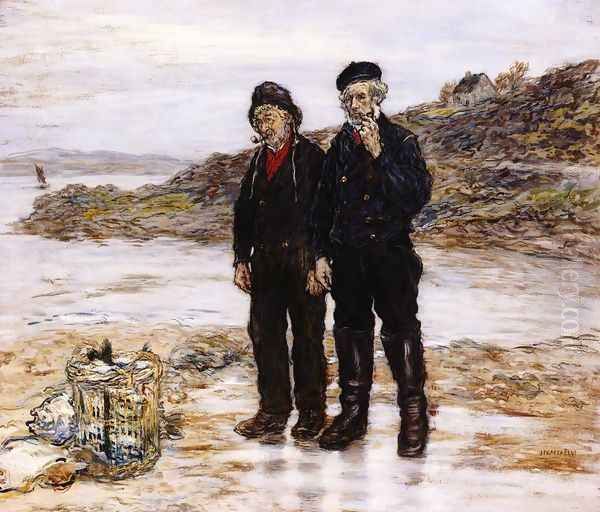 Scottish Fishermen Oil Painting by Jean-Francois Raffaelli