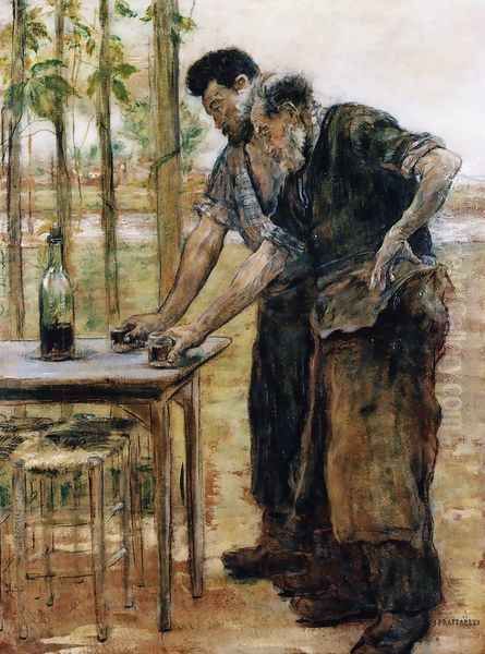 Blacksmiths taking a Drink Oil Painting by Jean-Francois Raffaelli