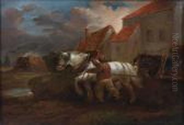 Carter And Horses Oil Painting by George Morland