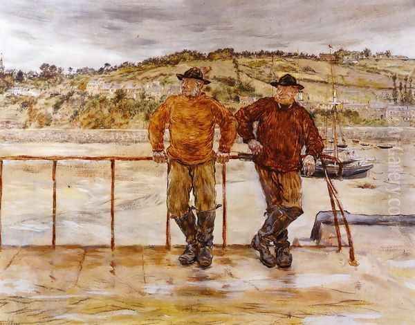 Fishermen at Jersey Oil Painting by Jean-Francois Raffaelli