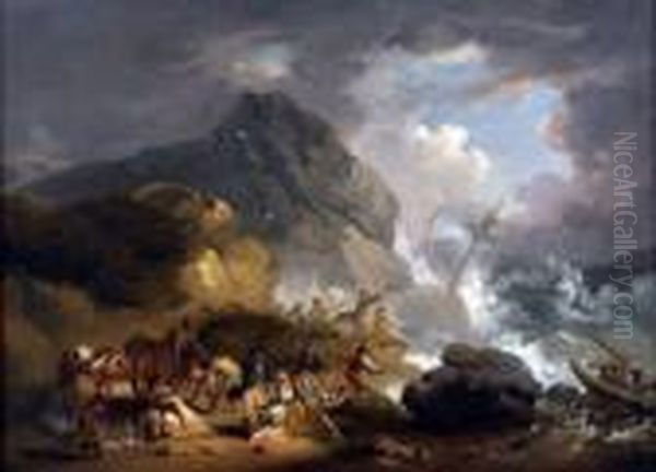 A Shipwreck Oil Painting by George Morland