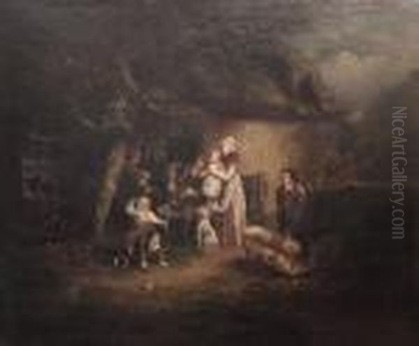 The Cottagers Oil Painting by George Morland