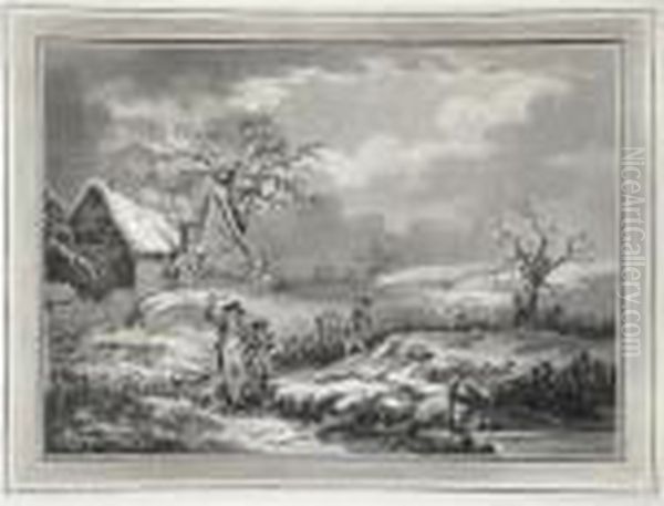 Snipe Shooting; Duck Shooting; Partridge Shooting; Pheasantshooting Oil Painting by George Morland