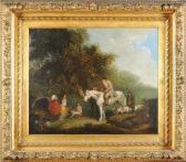 The Wayside Encampment Oil Painting by George Morland