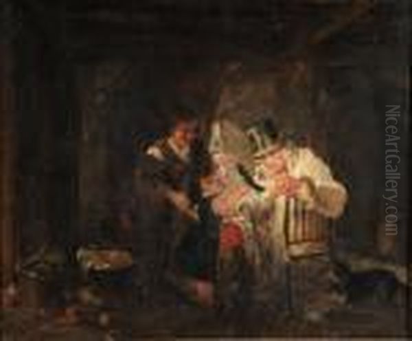 L'interieur Du Magicien Oil Painting by George Morland