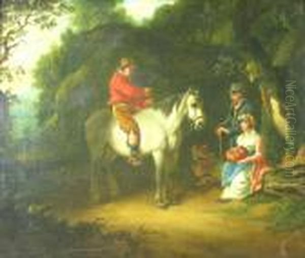 Meeting By The Road Oil Painting by George Morland