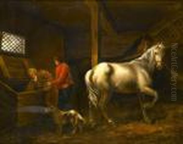 The Corn Bin Oil Painting by George Morland