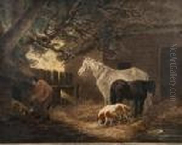 No. 5. The Farmyard Oil Painting by George Morland