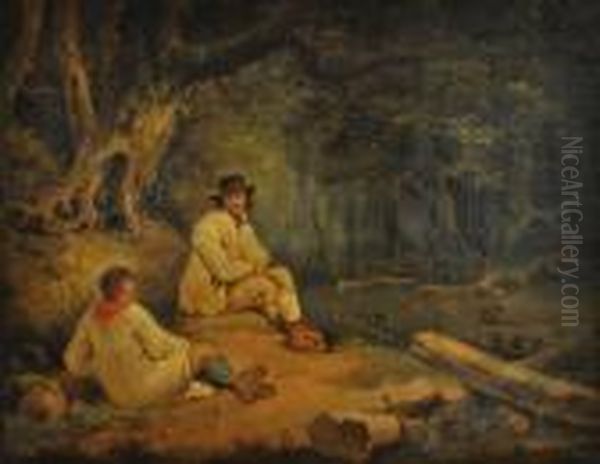 Le Repos Des Bucherons Oil Painting by George Morland