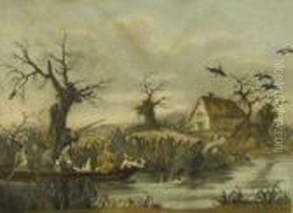 Duck Shooting Oil Painting by George Morland