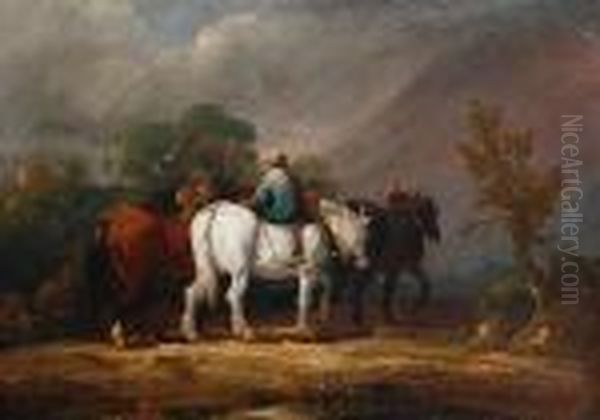 Bringing Home The Horses Oil Painting by George Morland