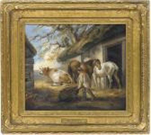 Cleaning The Stables Oil Painting by George Morland