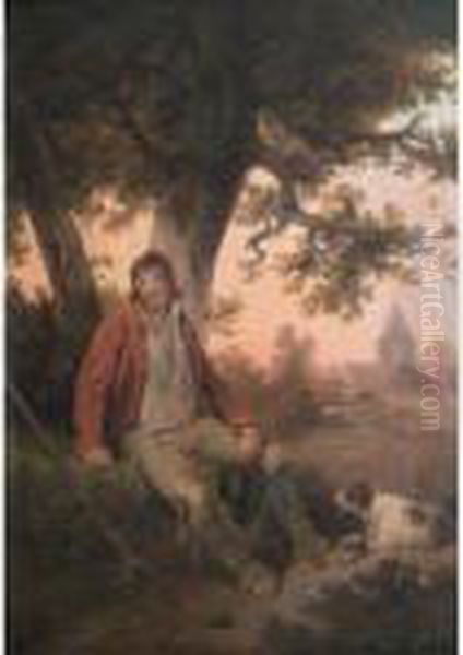 Rest Beside The Road 
Bears Signature 
G. Morland Oil Painting by George Morland