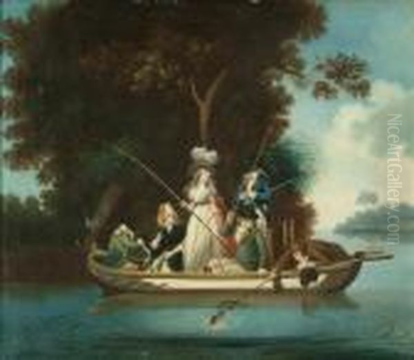 A Party Angling In A Punt by George Morland