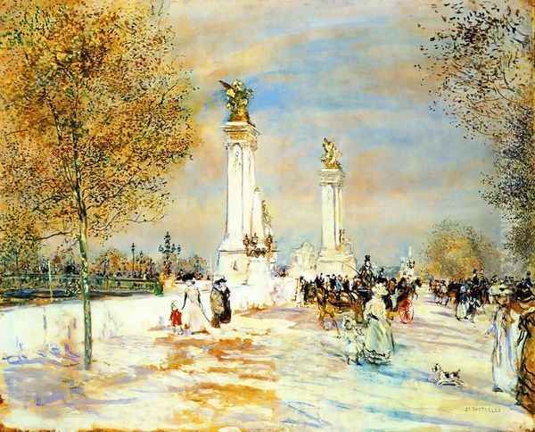 Pont Aleandre III Oil Painting by Jean-Francois Raffaelli