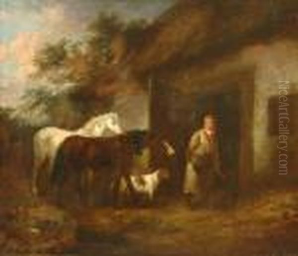 The Horse Feeder Oil Painting by George Morland