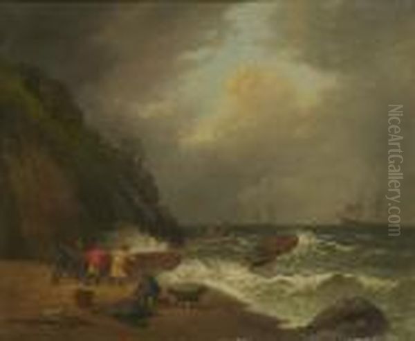 Smugglers On The Beach Oil Painting by George Morland