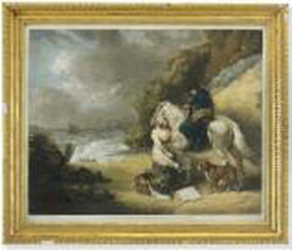 Selling Fish Oil Painting by George Morland