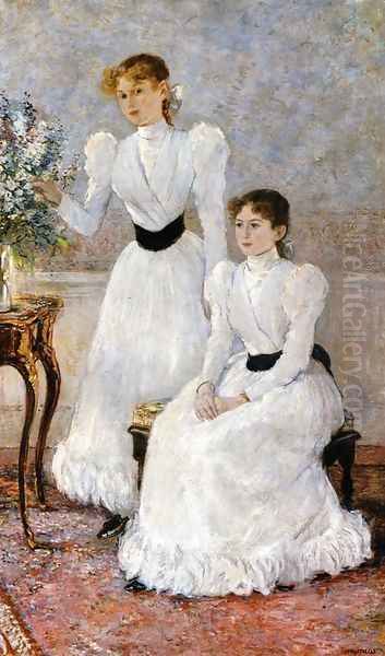 Portrait Of Judithy And Gabrielle Oil Painting by Jean-Francois Raffaelli