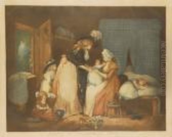 A Visit To The Child At Nurse Oil Painting by George Morland