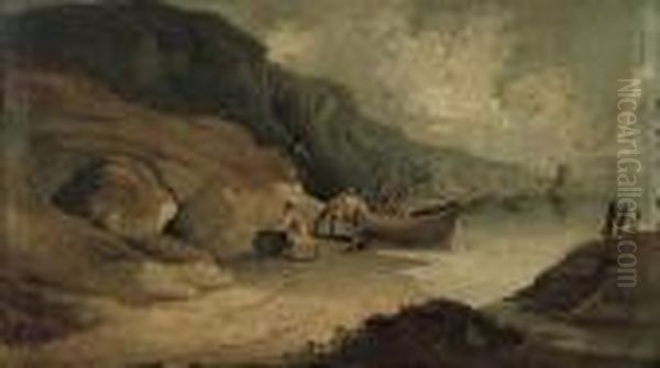 Bootleggers By The Shore Oil Painting by George Morland