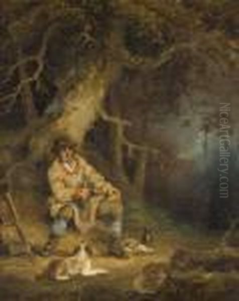 The Woodman's Rest Oil Painting by George Morland