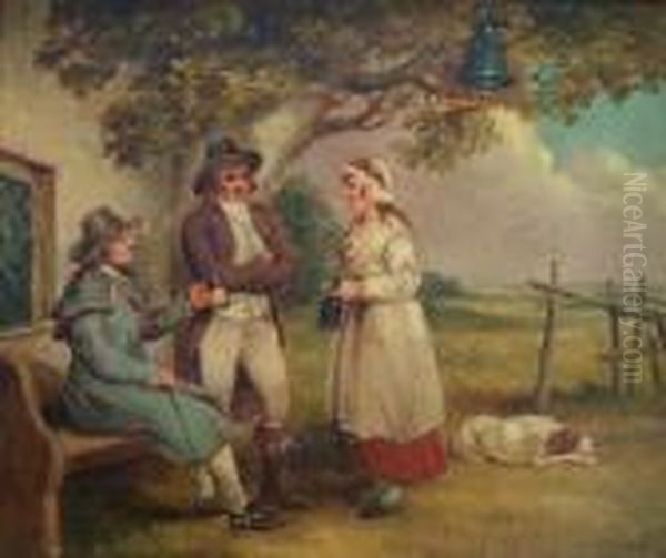 Tavern Gossip Oil Painting by George Morland