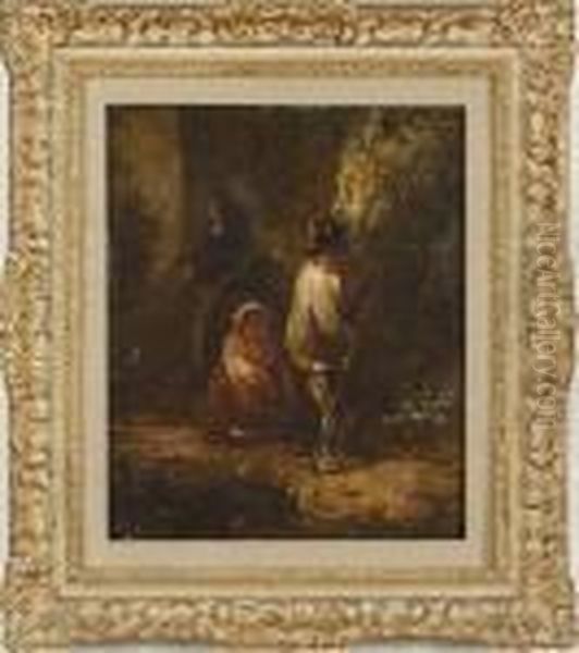 The Bon Fire Oil Painting by George Morland