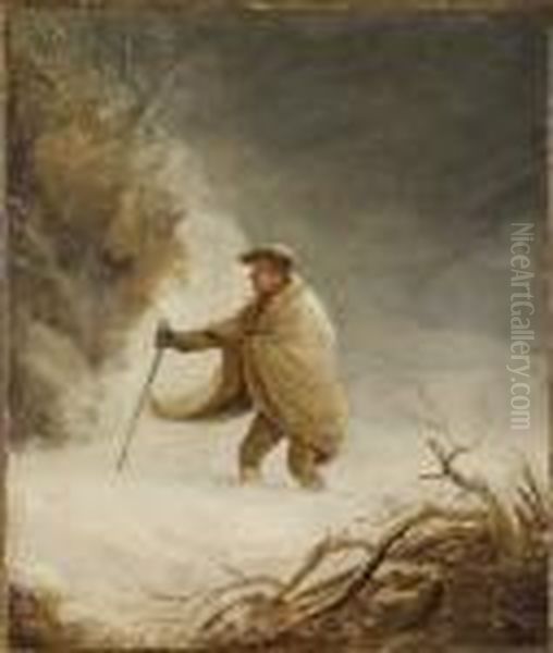 Snowbound Oil Painting by George Morland