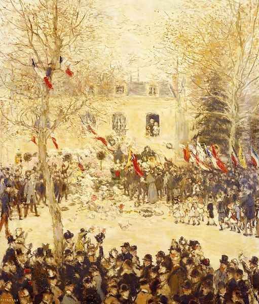 The Festival For The 80th Birthday Of The Poete Oil Painting by Jean-Francois Raffaelli